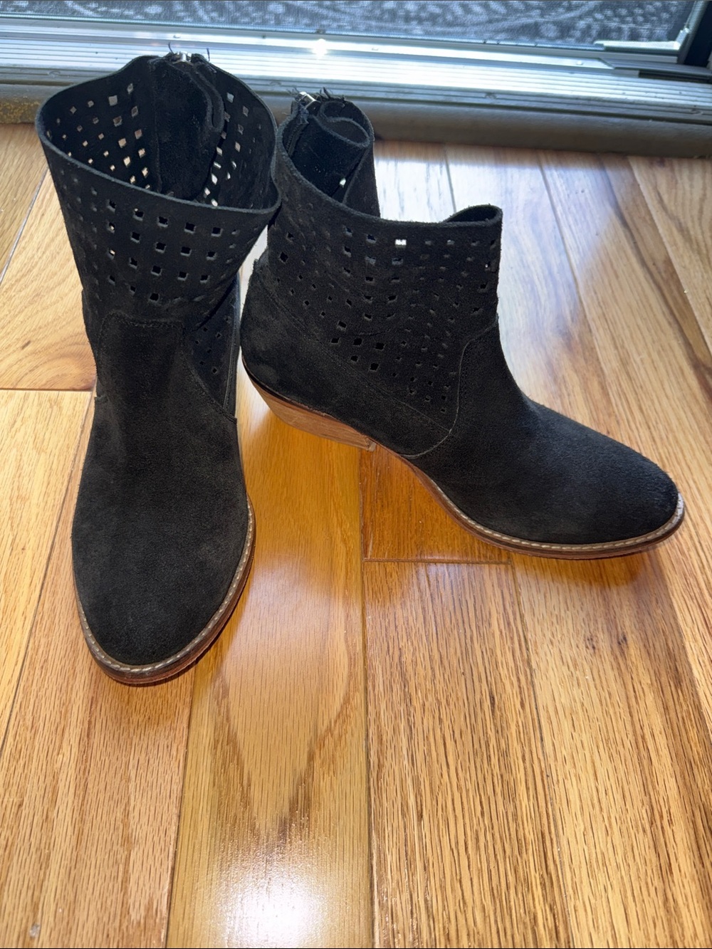 Adam Tucker Black Suede Ankle Boots - Size 8